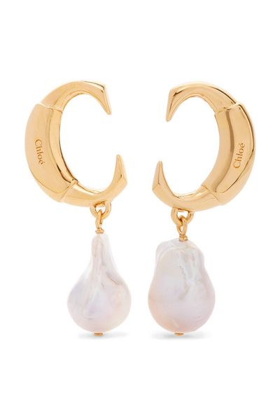 Gold-Tone Pearl Earrings from Chloé