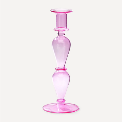 Fiesta Pink Glass Candle Holder from Anna + Nina