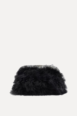 Black Feather Clutch Bag from River Island