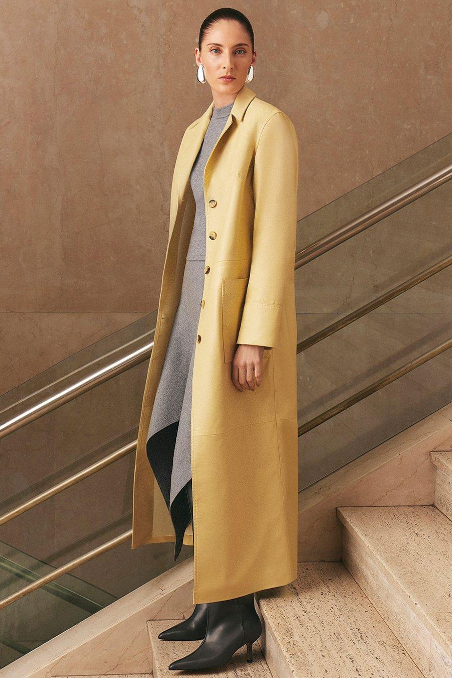 Leather Clean Trench Coat from Karen Millen