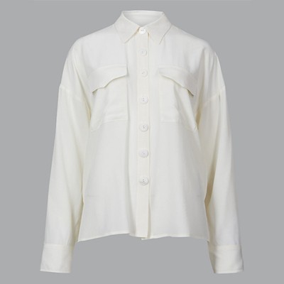 Pure Silk Button Detailed Shirt