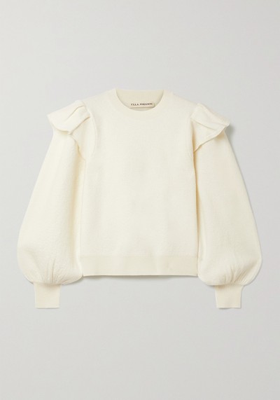 Lorean Ruffled Merino Wool Sweater from Ulla Johnson