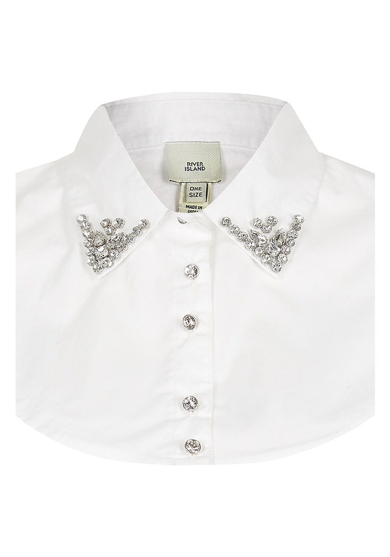 White Embellished Collar Bib from River Island