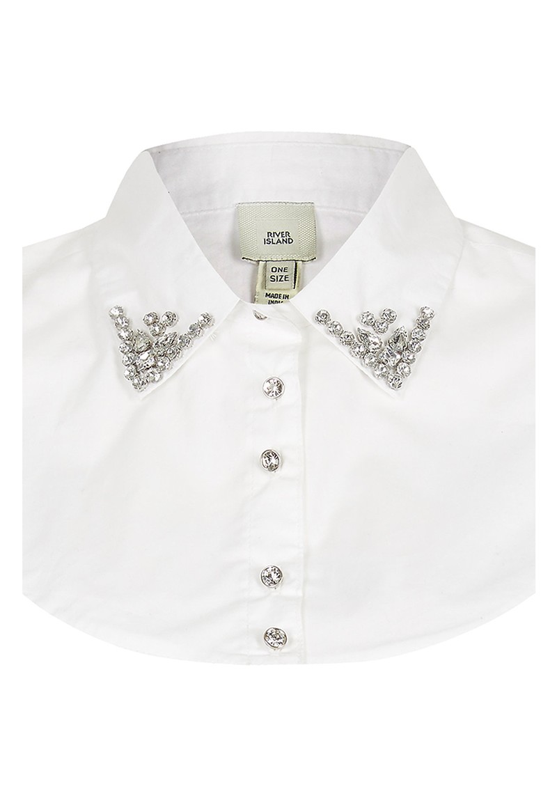 White Embellished Collar Bib  from River Island 