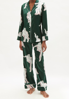 Lila Waltz-Print Silk-Satin Pyjamas from Olivia Von Halle