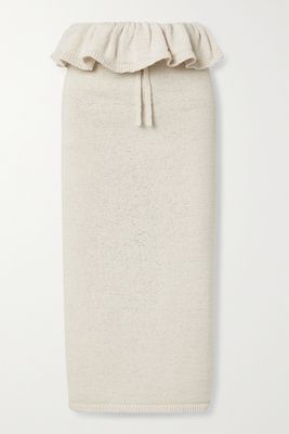 Lavina Ruffled Cotton-Blend Midi Skirt from Cult Gaia