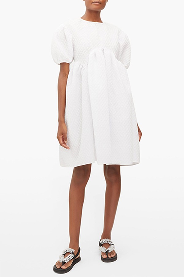Thelma Gathered Floral-Matelassé Dress from Cecilie Bahnsen