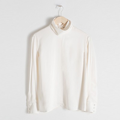 Satin Turtleneck Blouse from Stories