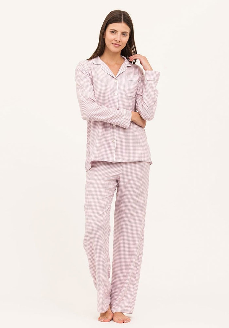 Gingham Cashmere Luxury Pyjamas from Pj Pan