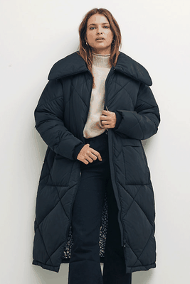 Diamond Quilted Longline Puffer Jacket from Nobody's Child