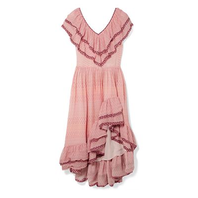 Ruffled Printed Silk Dress from Loveshackfancy