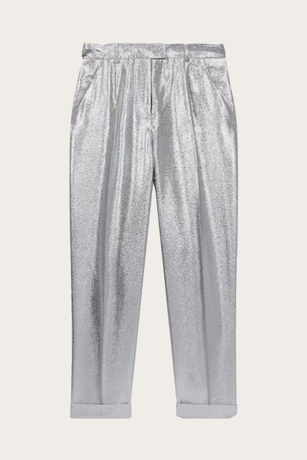 Sierra Tapered Metallic Rolled Hem Trousers  from Reiss