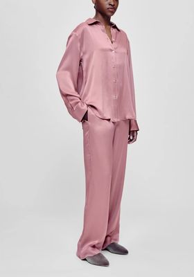 Dusty Rose Silk Pyjama Set from Asceno