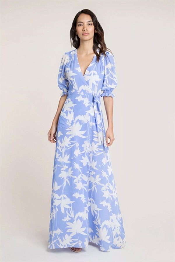 Alisha Blue Shadow Long Dress from Beulah