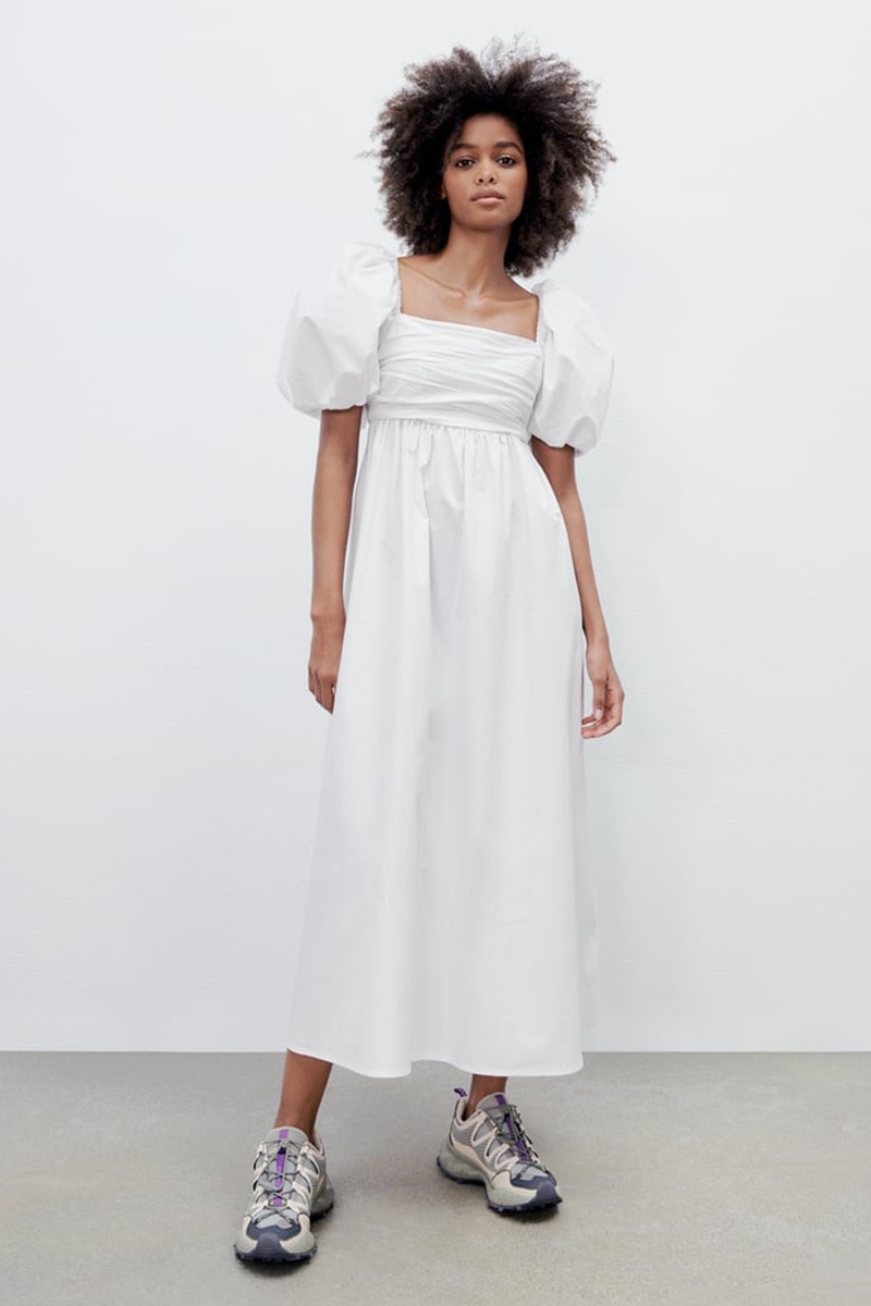 Draped Poplin Dress from Zara