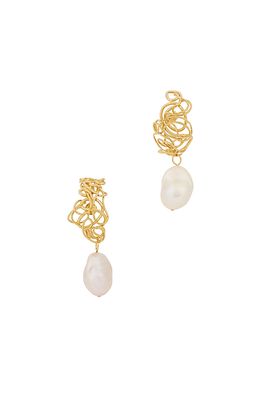 Pearl-Embellished 14kt Gold Vermeil Earrings from Completed Works