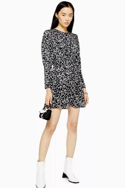 Austin Printed Long Sleeve Mini Dress