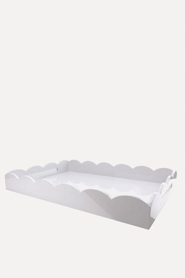 Lacquered Scallop Ottoman Tray from Addison Ross