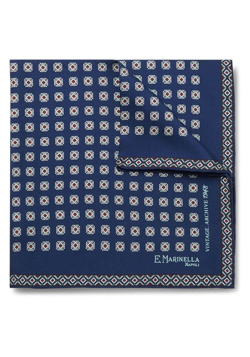 Printed Silk-Twill Pocket Square from E. Marinella