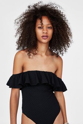 Textured Swimsuit With Ruffles from Zara