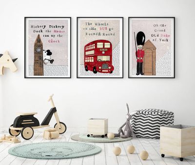 Set Of Three London Nursery Prints from Helena Tyce Designs