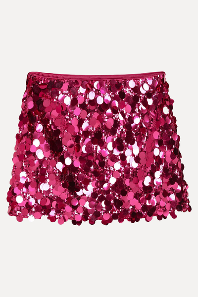 Sequin Mid Waist Mini Skirt from Cider