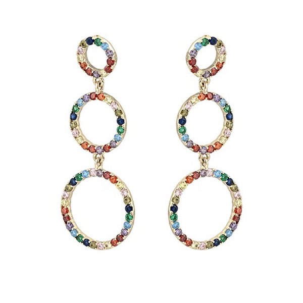 Skylar Multicoloured Circles Drop Earrings from Oliver Bonas