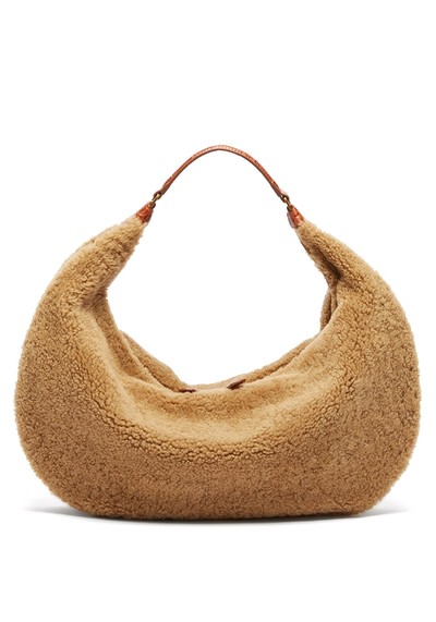 Sasha Shearling-Fleece Shoulder Bag from Staud 