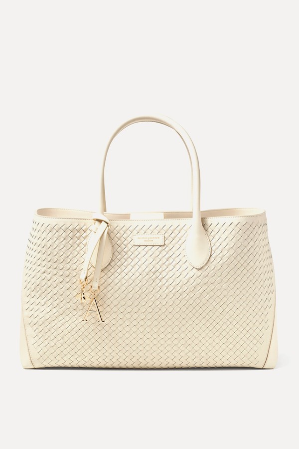 London Tote Woven Leather Bag 