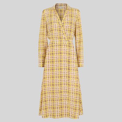 Painted Check Wrap Shirt Dress from Whistles