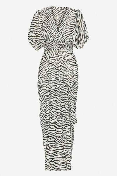 Rachelle Zebra-Print Midi Dress from Maje
