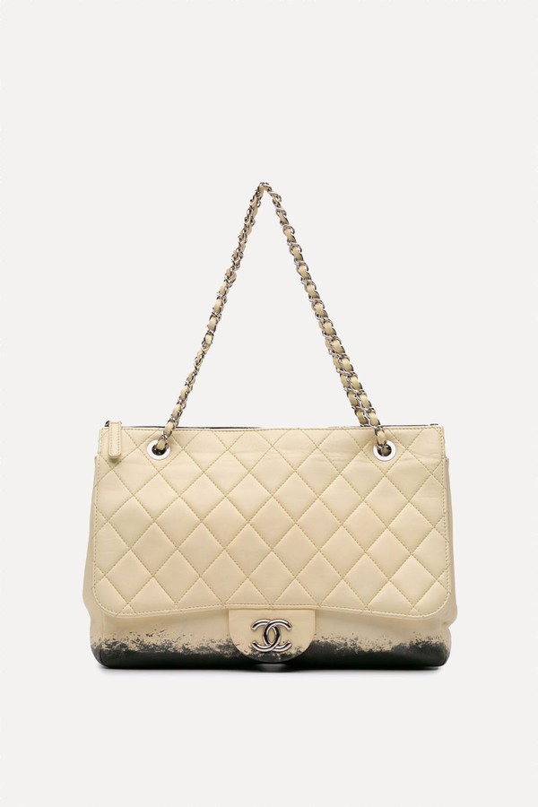 2010-2011 Maxi Quilted Calfskin Blizzard Zip Top Flap Shoulder Bag from Chanel