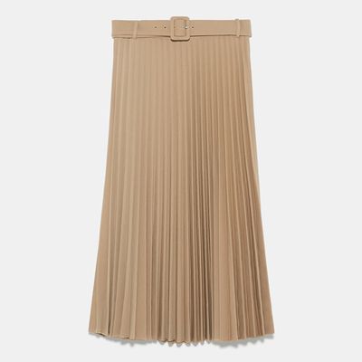 Pleated Skirt With Belt from Zara