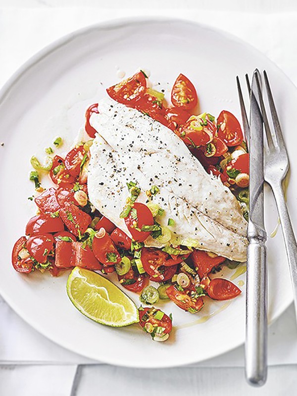 Sea Bass With Watermelon Salsa