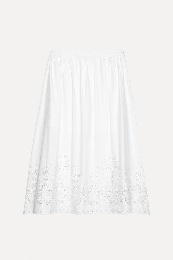 Broderie Anglaise Midi Skirt from NA-KD