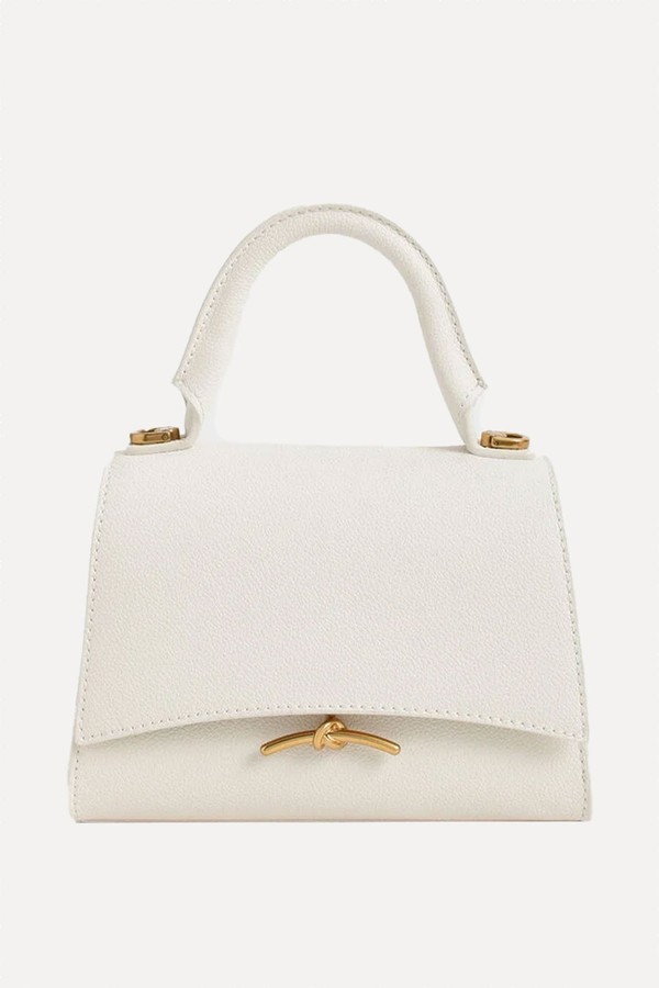 Huxley Metallic Push-Lock Top Handle Bag from Charles & Keith