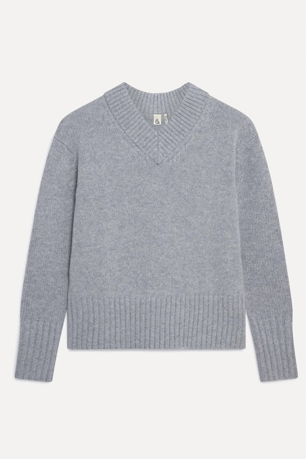 x from Cashmere Merino V Neck Jumper, £175 | Rise & Fall
