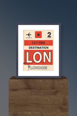 London Luggage Tag by Nick Cranston Framed Print from King & McGaw