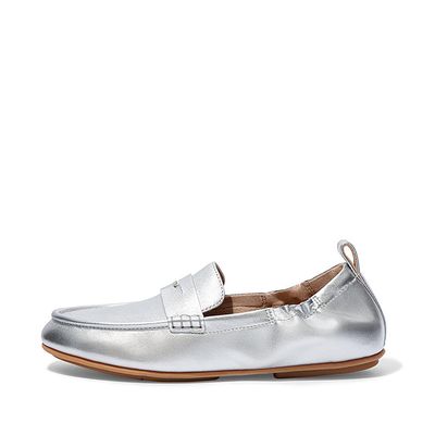 Allegro Metallic Leather Penny Loafers