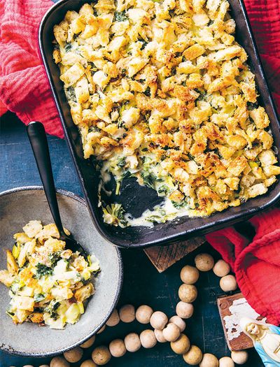 Creamy Vegan Kale & Leek Bake