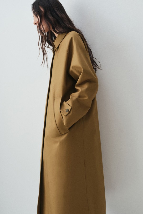 100% Cotton Long Trench Coat