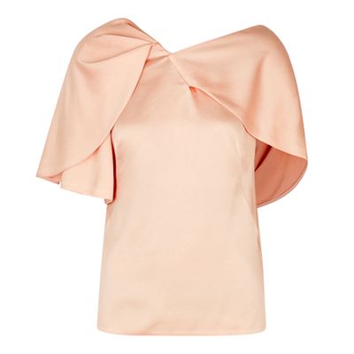 Blush Off The Shoulder Satin Top from Peter Pilotto