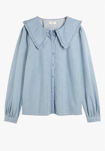 Big Collar Denim Shirt from Hush