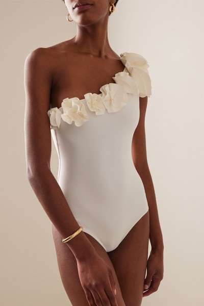 Arrebol Rosette-Detailed Asymmetric One-Piece Swimsuit from Maygel Coronel