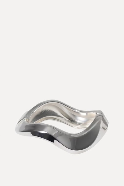 Silver Tone Hinged Bangle