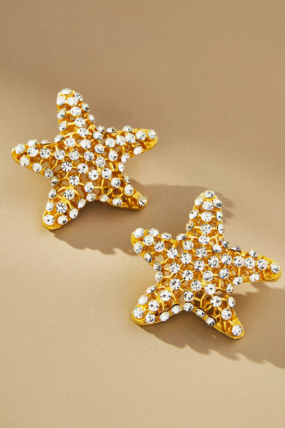 Crystal Starfish Post Earrings from Anthropologie