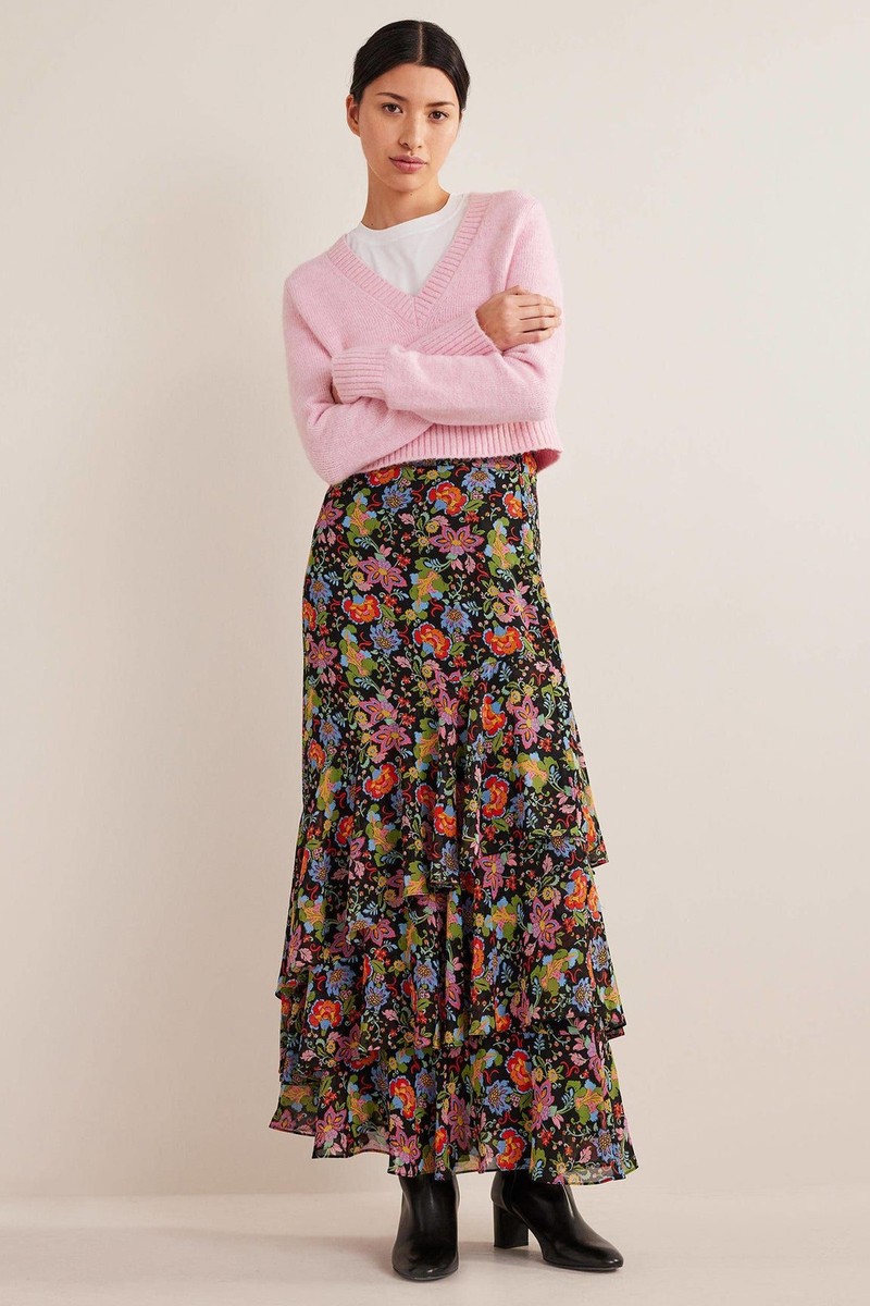 Multi Ruffle Maxi Skirt from Boden