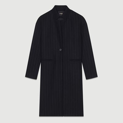 Straight Coat With Thin Stripes from Maje