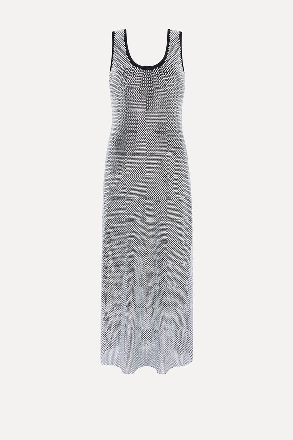 Metallic Embellished Maxi Bodycon Dress