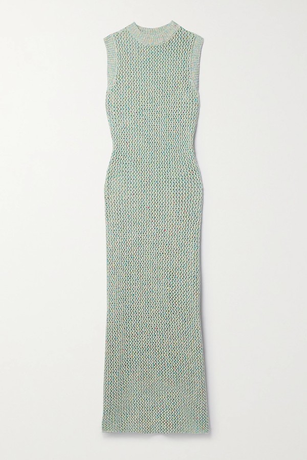 Como Cross Open-Knit Cotton, Linen and Silk-Blend Maxi Dress from The Elder Statesman